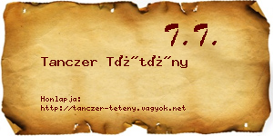 Tanczer Tétény névjegykártya